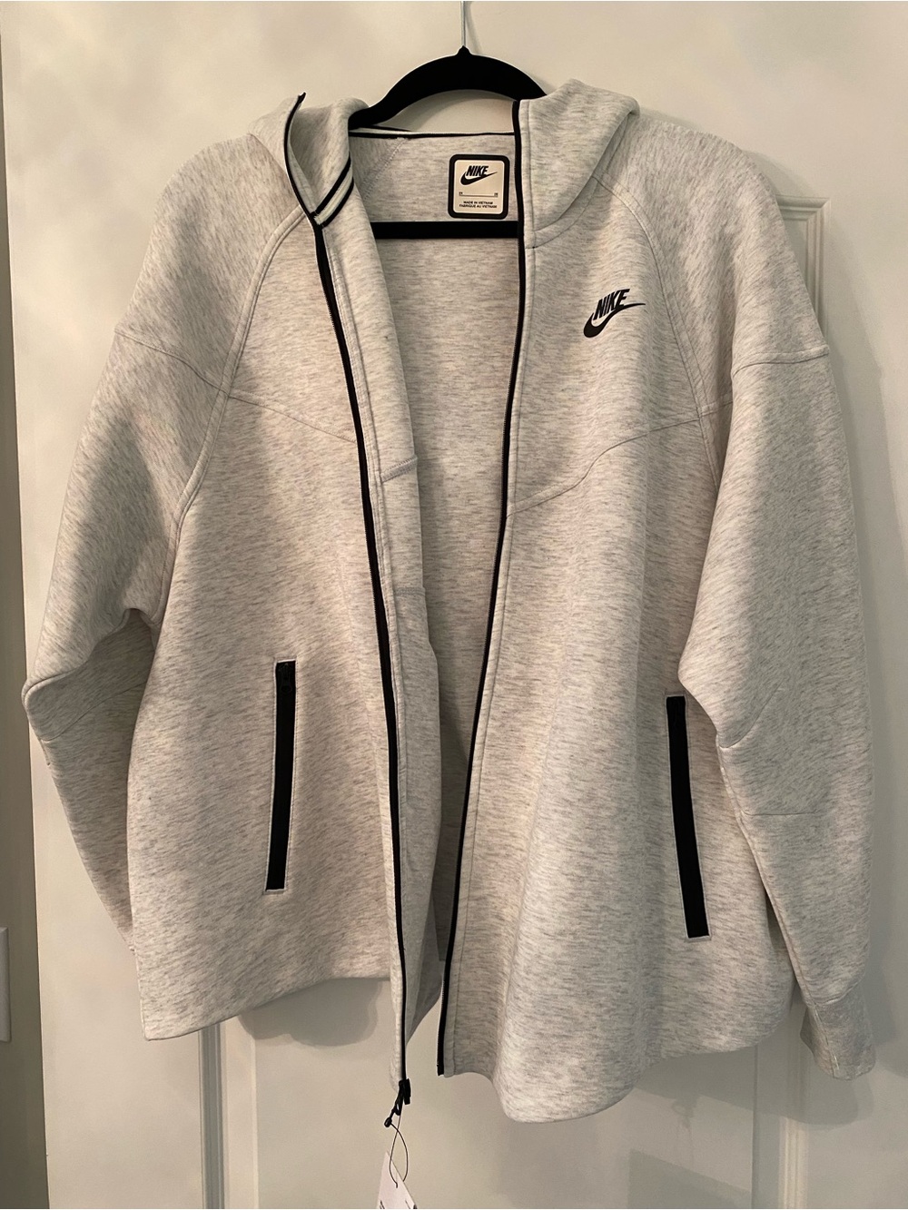Nike Light Gray Women's Jacket with Black Trim